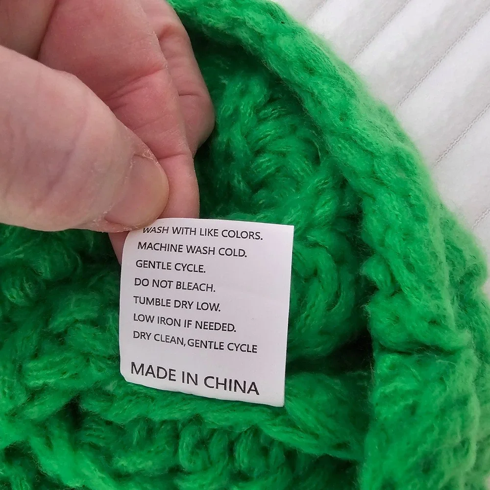 Women Chunky Knit Button Front Cropped Sweater Vest L Green Grannycore Eclectic